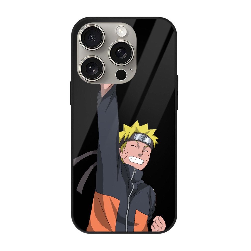 （画像用） NARUTO -ナルト- うずまき ナルト Uzumaki Naruto 【iPhone15Pro対応】スマホケース 耐衝撃＆黄変防止 背面ガラス