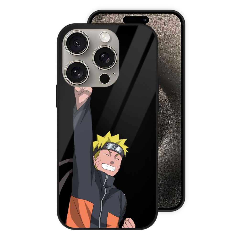 （画像用） NARUTO -ナルト- うずまき ナルト Uzumaki Naruto 【iPhone15Pro対応】スマホケース 耐衝撃＆黄変防止 背面ガラス