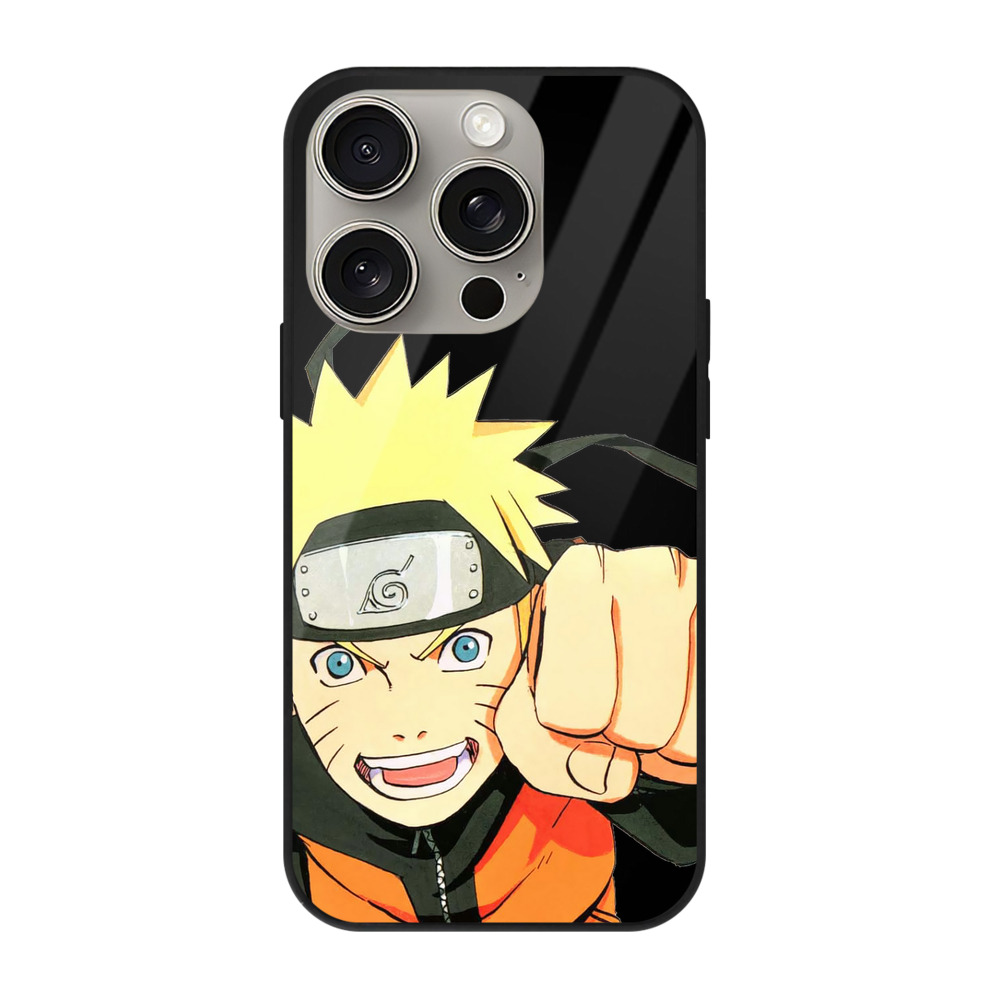 （画像用） NARUTO -ナルト- うずまき ナルト Uzumaki Naruto 【iPhone15Pro対応】スマホケース 耐衝撃＆黄変防止 背面ガラス