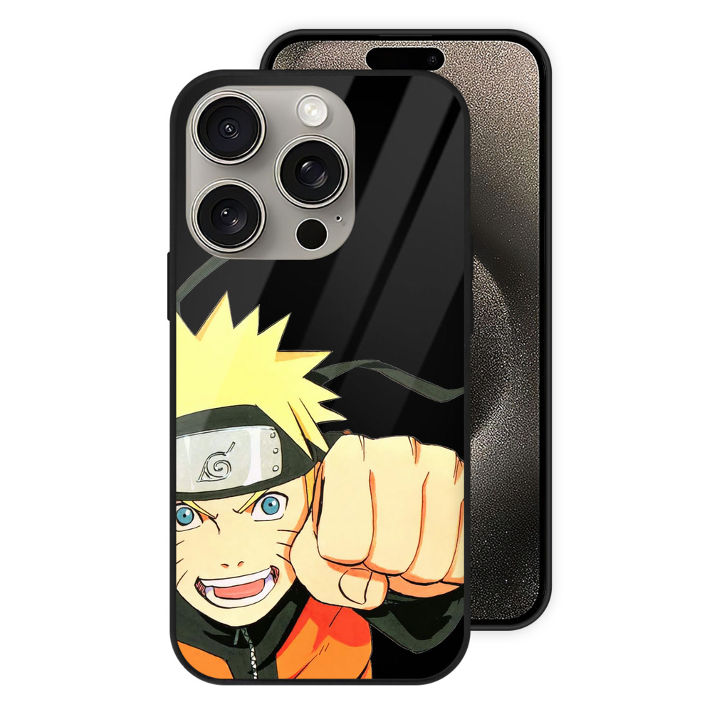 （画像用） NARUTO -ナルト- うずまき ナルト Uzumaki Naruto 【iPhone15Pro対応】スマホケース 耐衝撃＆黄変防止 背面ガラス