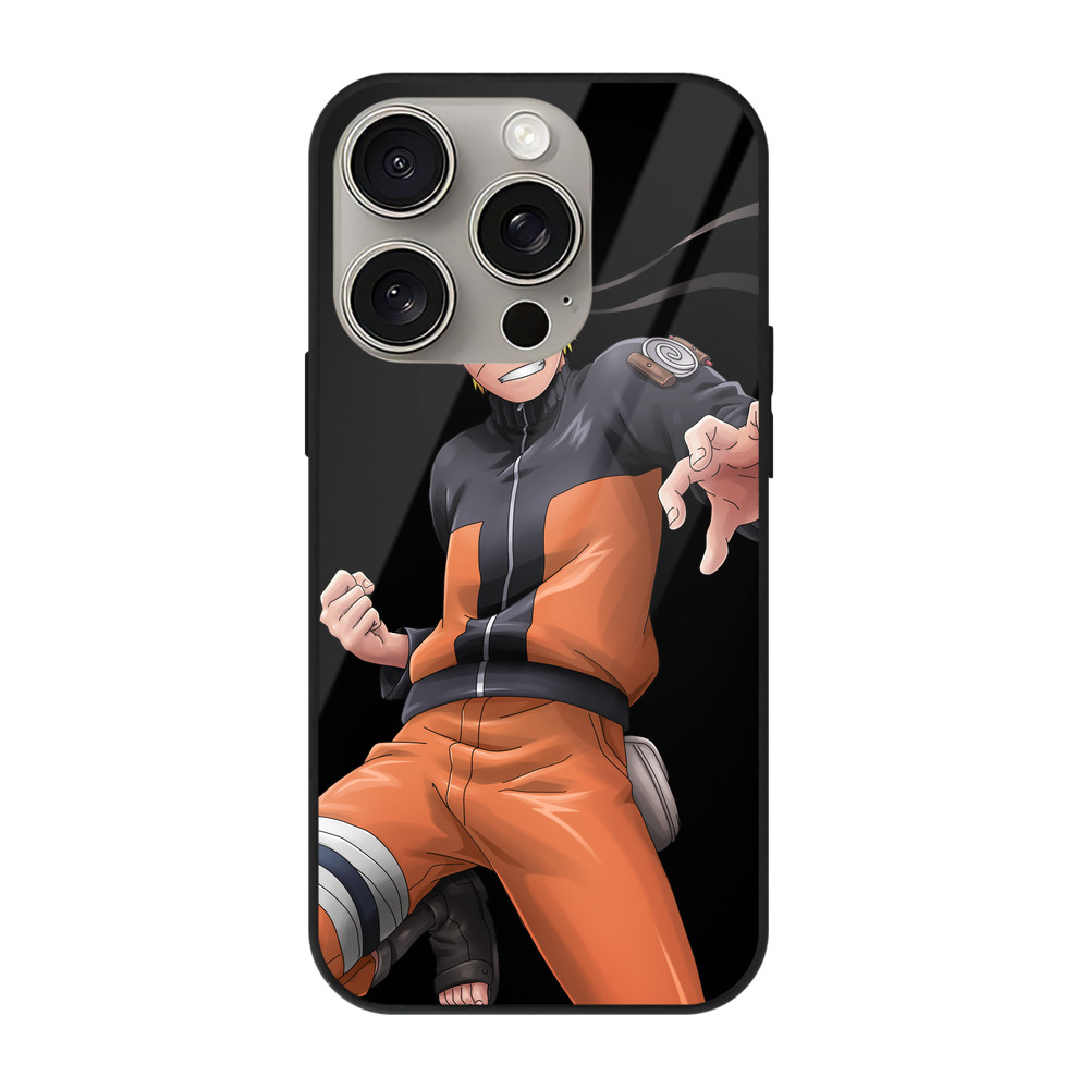 （画像用） NARUTO -ナルト- うずまき ナルト Uzumaki Naruto 【iPhone15Pro対応】スマホケース 耐衝撃＆黄変防止 背面ガラス