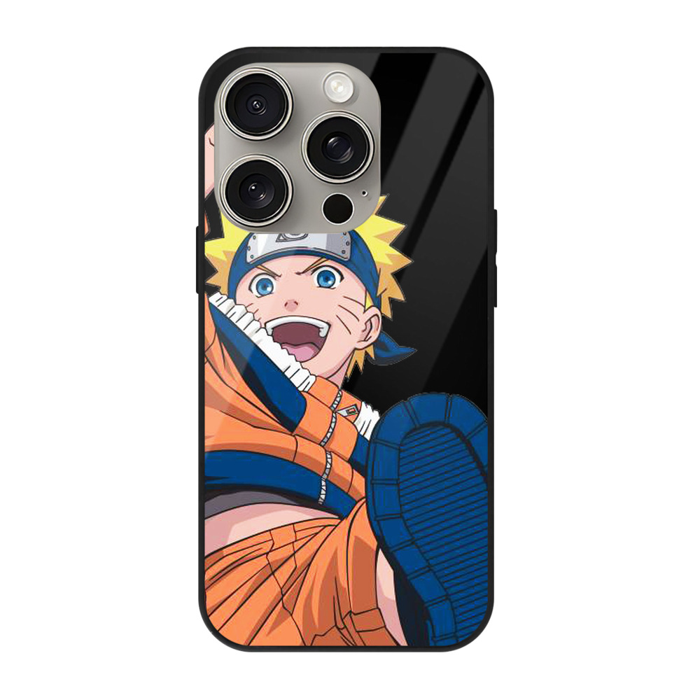 （画像用） NARUTO -ナルト- うずまき ナルト Uzumaki Naruto 【iPhone15Pro対応】スマホケース 耐衝撃＆黄変防止 背面ガラス