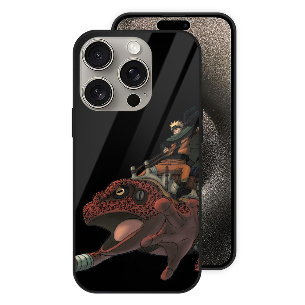（画像用） NARUTO -ナルト- うずまき ナルト Uzumaki Naruto 【iPhone15Pro対応】スマホケース 耐衝撃＆黄変防止 背面ガラス