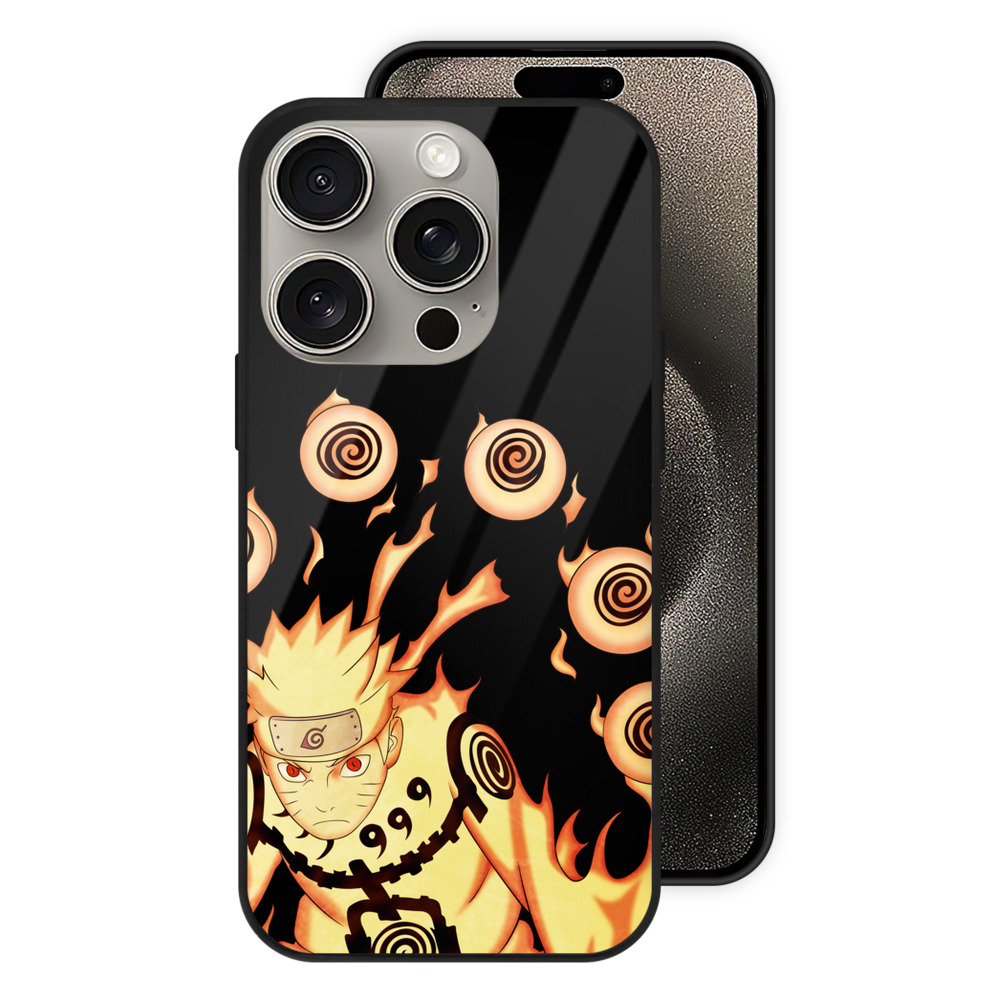 （画像用） NARUTO -ナルト- うずまき ナルト Uzumaki Naruto 【iPhone15Pro対応】スマホケース 耐衝撃＆黄変防止 背面ガラス