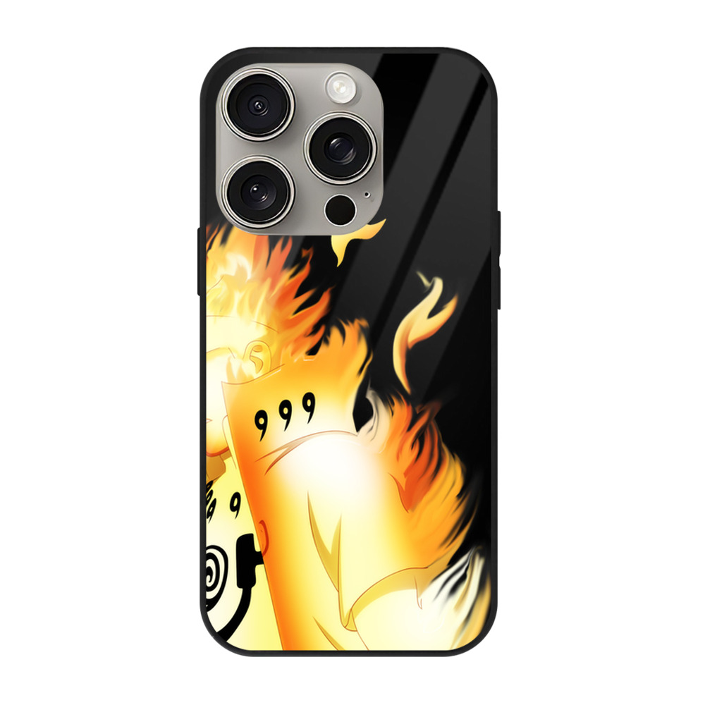 （画像用） NARUTO -ナルト- うずまき ナルト Uzumaki Naruto 【iPhone15Pro対応】スマホケース 耐衝撃＆黄変防止 背面ガラス