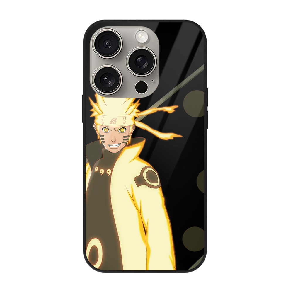 （画像用） NARUTO -ナルト- うずまき ナルト Uzumaki Naruto 【iPhone15Pro対応】スマホケース 耐衝撃＆黄変防止 背面ガラス