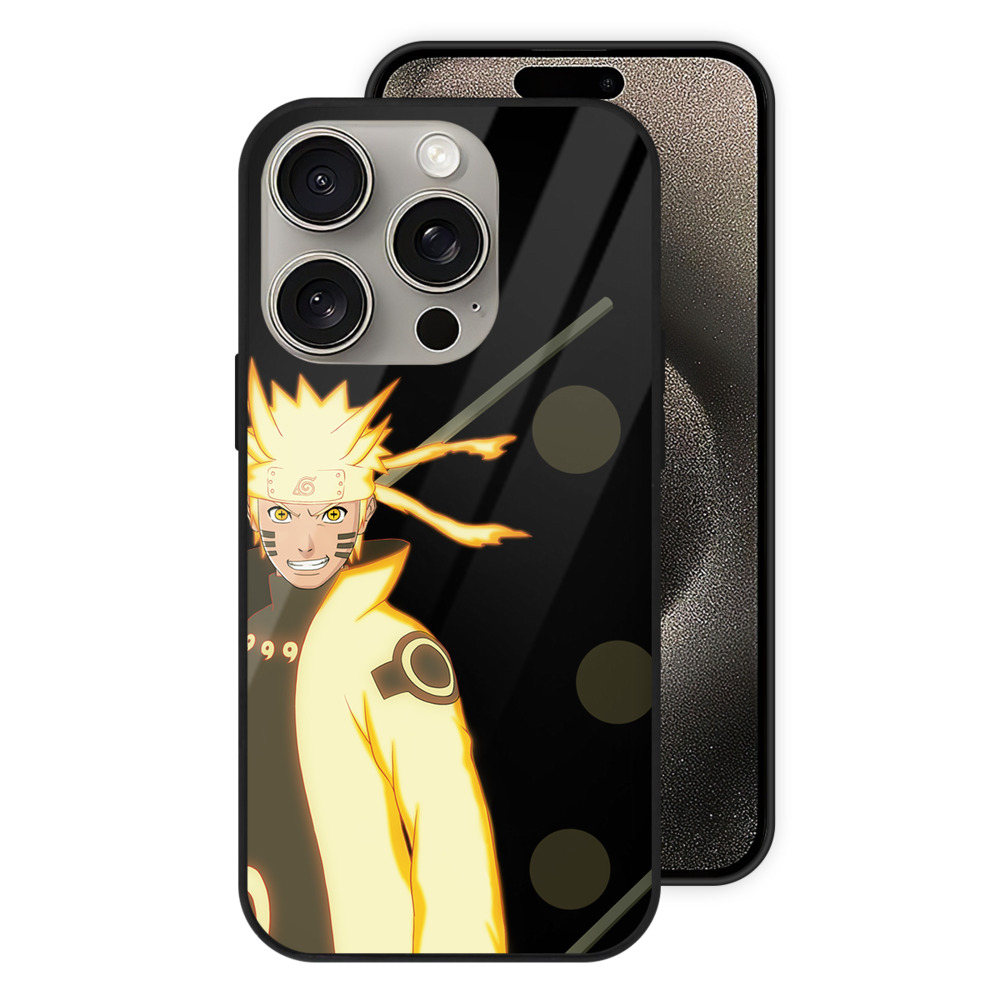 （画像用） NARUTO -ナルト- うずまき ナルト Uzumaki Naruto 【iPhone15Pro対応】スマホケース 耐衝撃＆黄変防止 背面ガラス