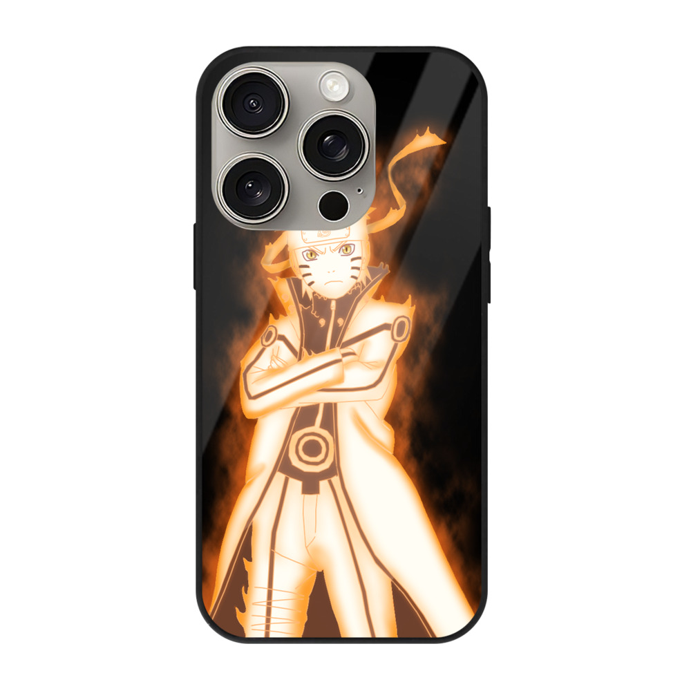 （画像用） NARUTO -ナルト- うずまき ナルト Uzumaki Naruto 【iPhone15Pro対応】スマホケース 耐衝撃＆黄変防止 背面ガラス