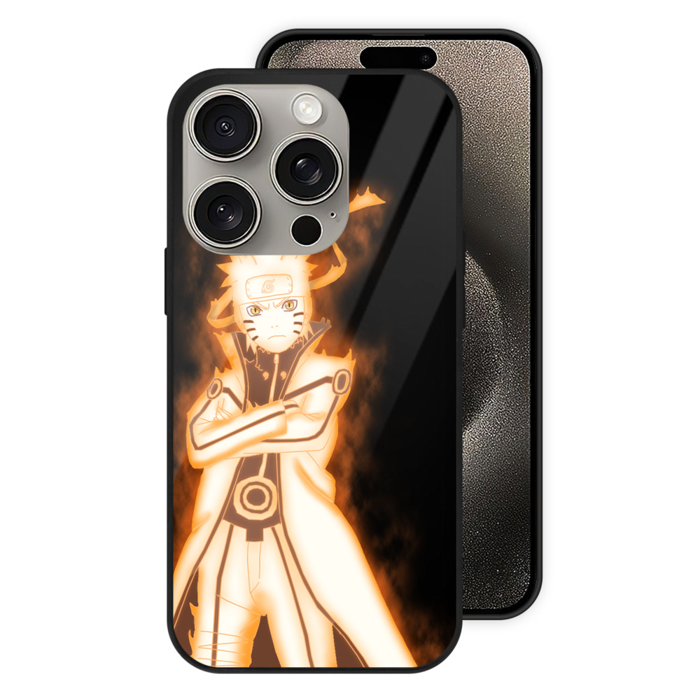 （画像用） NARUTO -ナルト- うずまき ナルト Uzumaki Naruto 【iPhone15Pro対応】スマホケース 耐衝撃＆黄変防止 背面ガラス