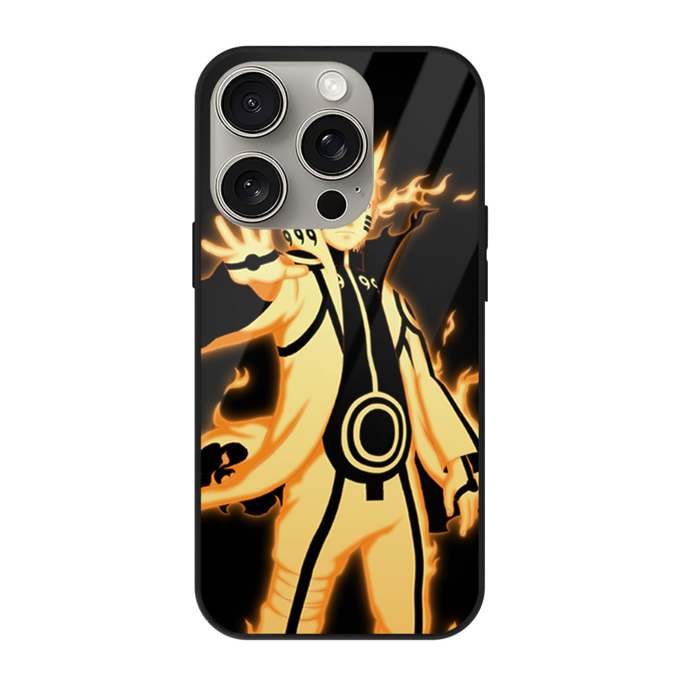 （画像用） NARUTO -ナルト- うずまき ナルト Uzumaki Naruto 【iPhone15Pro対応】スマホケース 耐衝撃＆黄変防止 背面ガラス