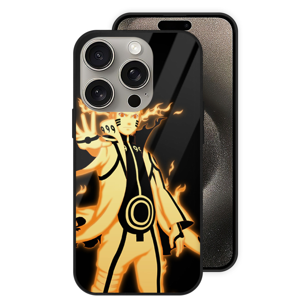 （画像用） NARUTO -ナルト- うずまき ナルト Uzumaki Naruto 【iPhone15Pro対応】スマホケース 耐衝撃＆黄変防止 背面ガラス