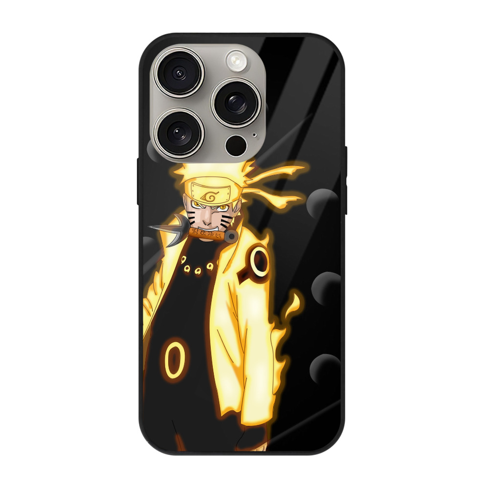 （画像用） NARUTO -ナルト- うずまき ナルト Uzumaki Naruto 【iPhone15Pro対応】スマホケース 耐衝撃＆黄変防止 背面ガラス