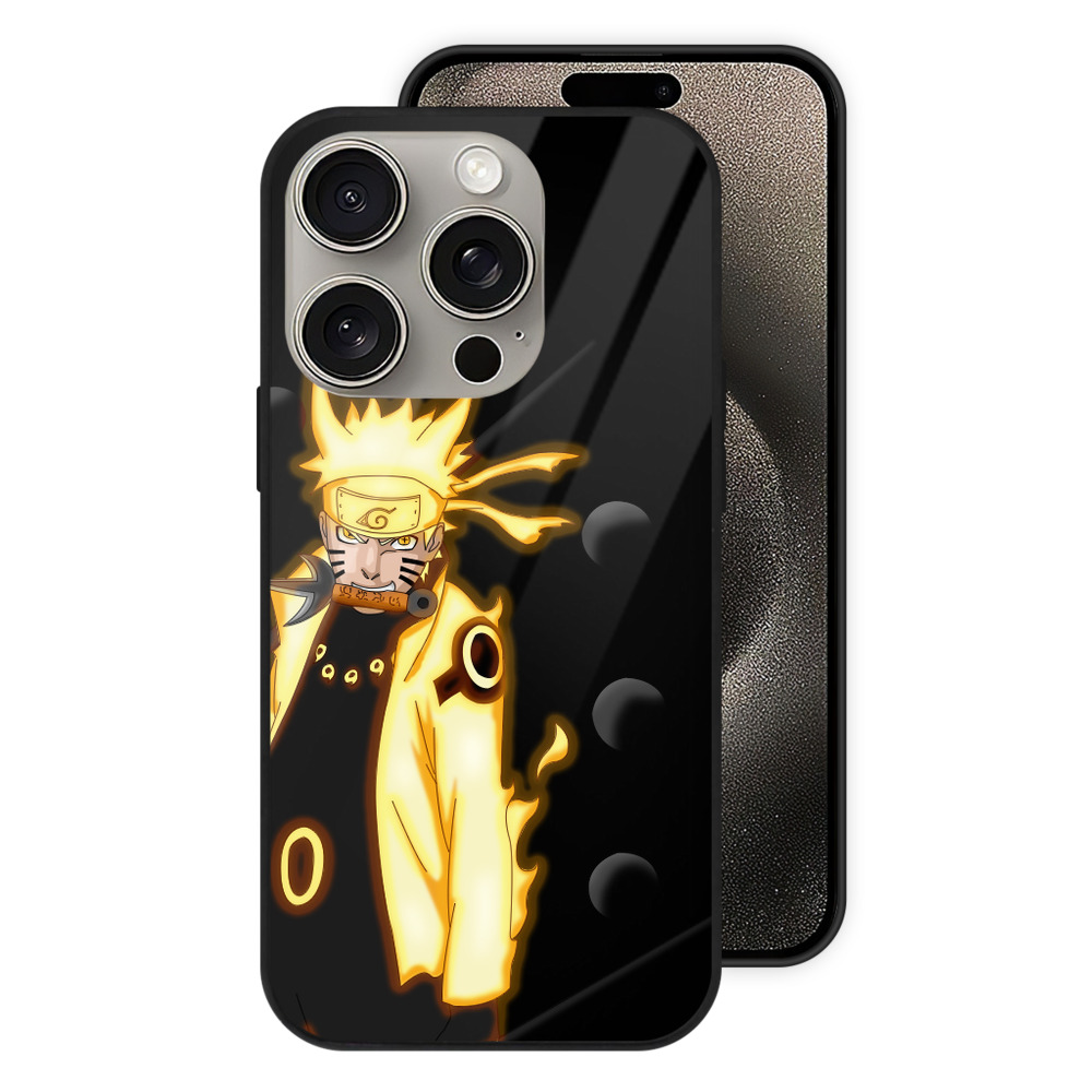 （画像用） NARUTO -ナルト- うずまき ナルト Uzumaki Naruto 【iPhone15Pro対応】スマホケース 耐衝撃＆黄変防止 背面ガラス