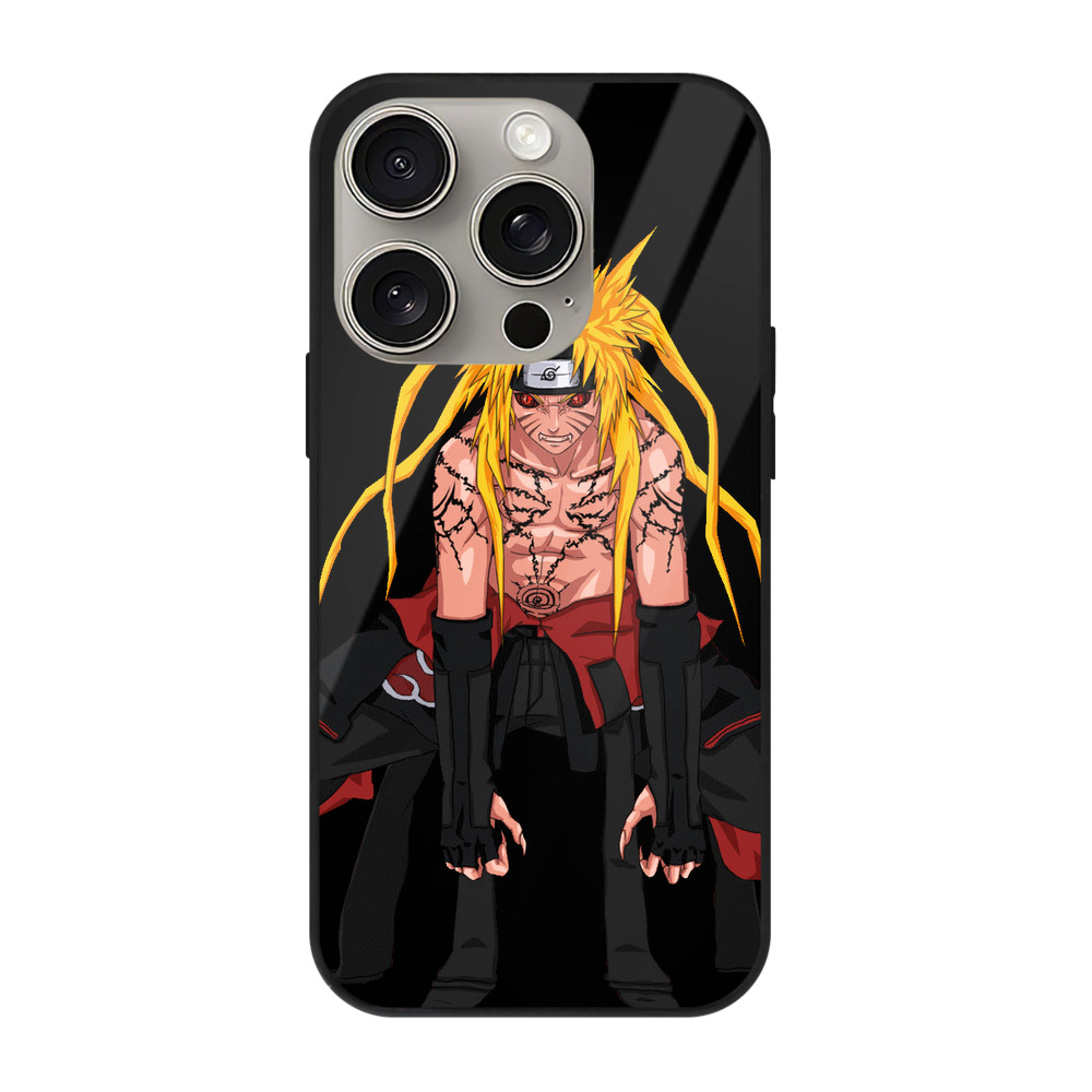 （画像用） NARUTO -ナルト- うずまき ナルト Uzumaki Naruto 【iPhone15Pro対応】スマホケース 耐衝撃＆黄変防止 背面ガラス