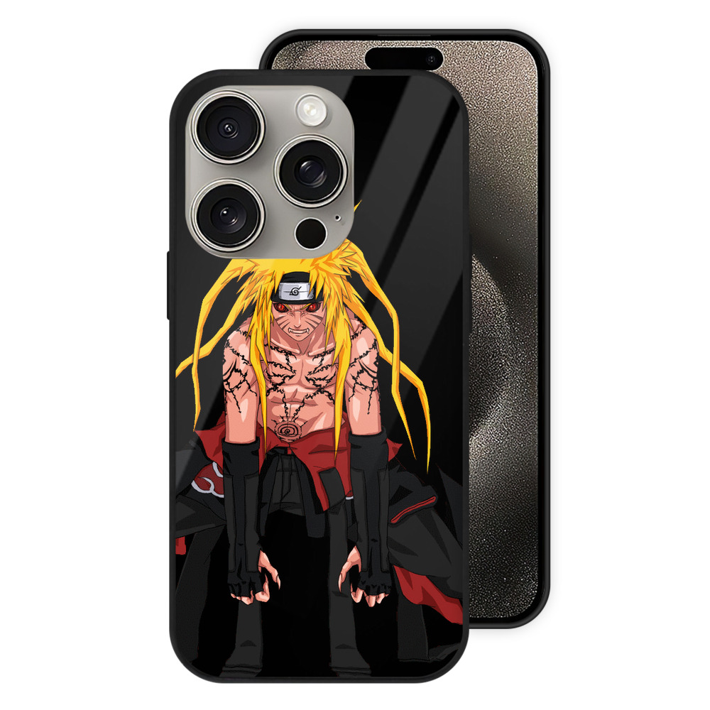 （画像用） NARUTO -ナルト- うずまき ナルト Uzumaki Naruto 【iPhone15Pro対応】スマホケース 耐衝撃＆黄変防止 背面ガラス