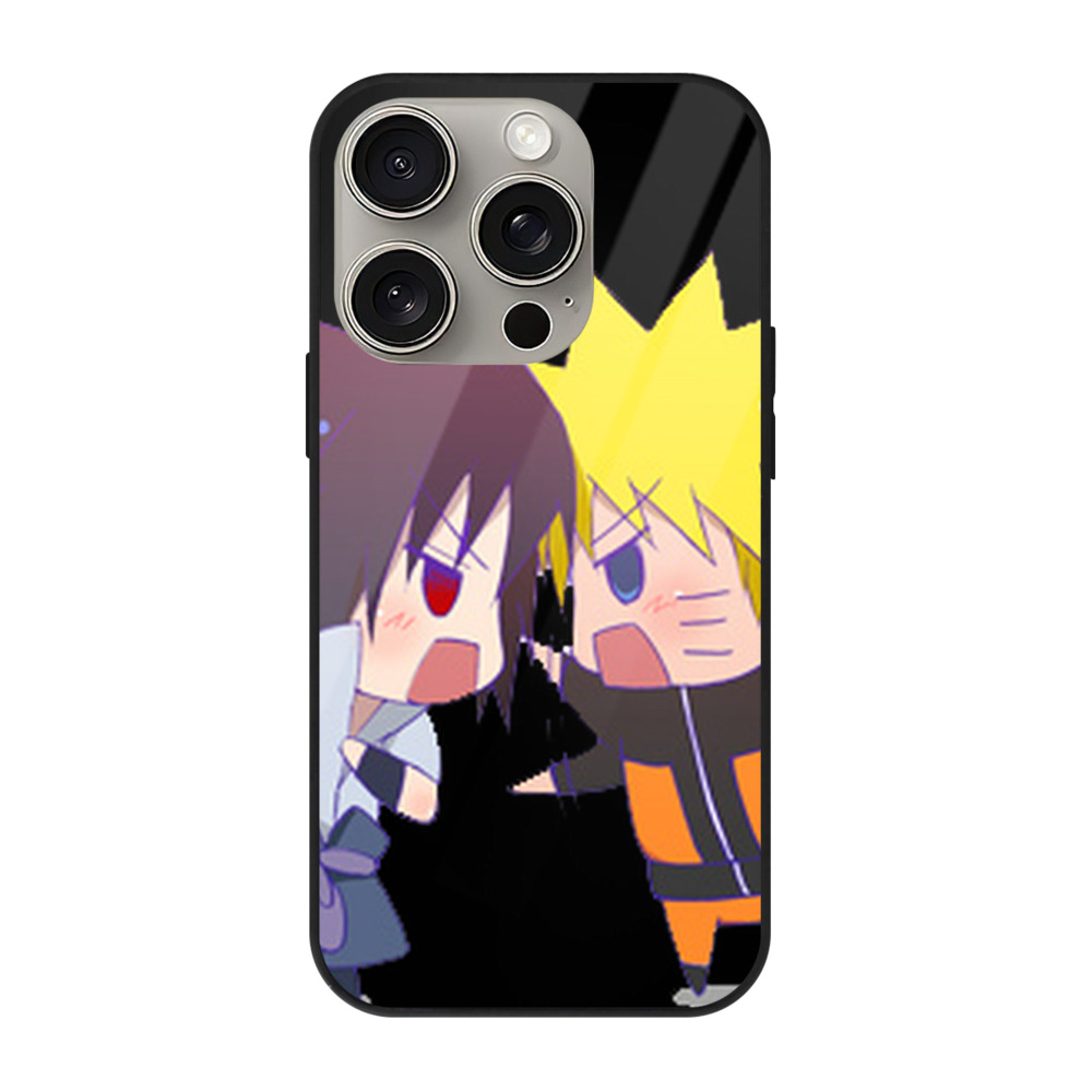 （画像用） NARUTO -ナルト- うずまき ナルト Uzumaki Naruto 【iPhone15Pro対応】スマホケース 耐衝撃＆黄変防止 背面ガラス