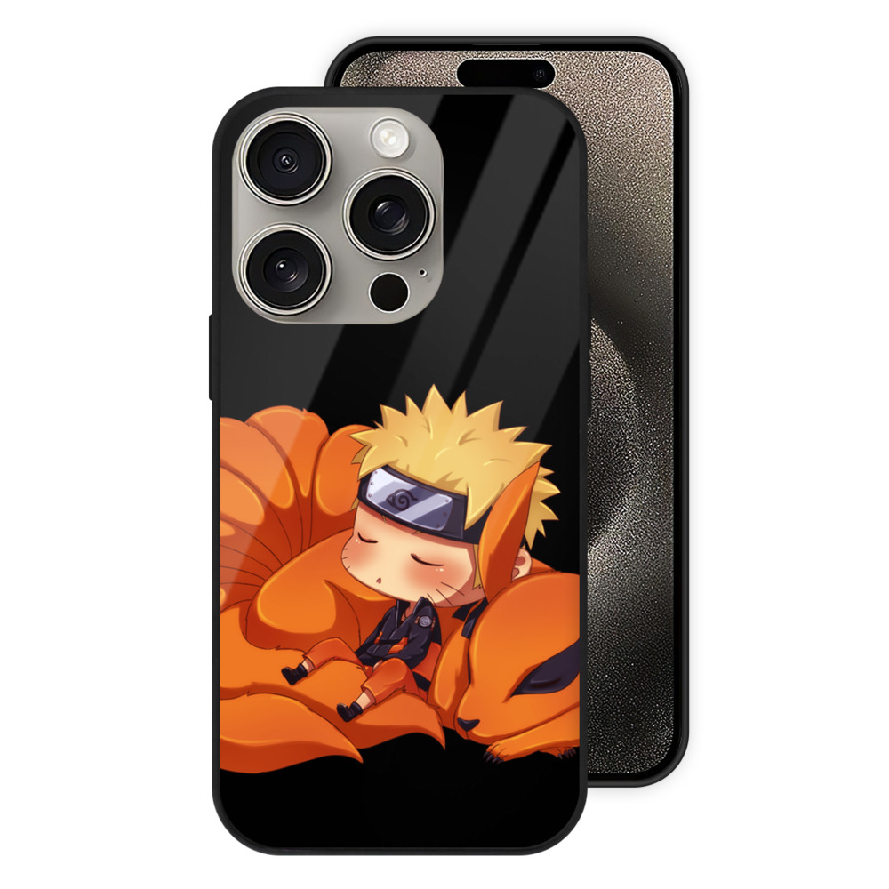 （画像用） NARUTO -ナルト- うずまき ナルト Uzumaki Naruto 【iPhone15Pro対応】スマホケース 耐衝撃＆黄変防止 背面ガラス