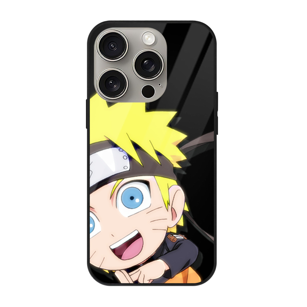 （画像用） NARUTO -ナルト- うずまき ナルト Uzumaki Naruto 【iPhone15Pro対応】スマホケース 耐衝撃＆黄変防止 背面ガラス