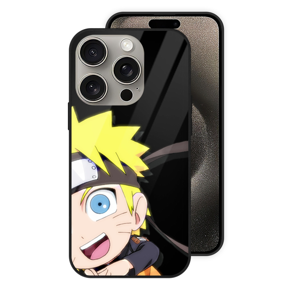 （画像用） NARUTO -ナルト- うずまき ナルト Uzumaki Naruto 【iPhone15Pro対応】スマホケース 耐衝撃＆黄変防止 背面ガラス
