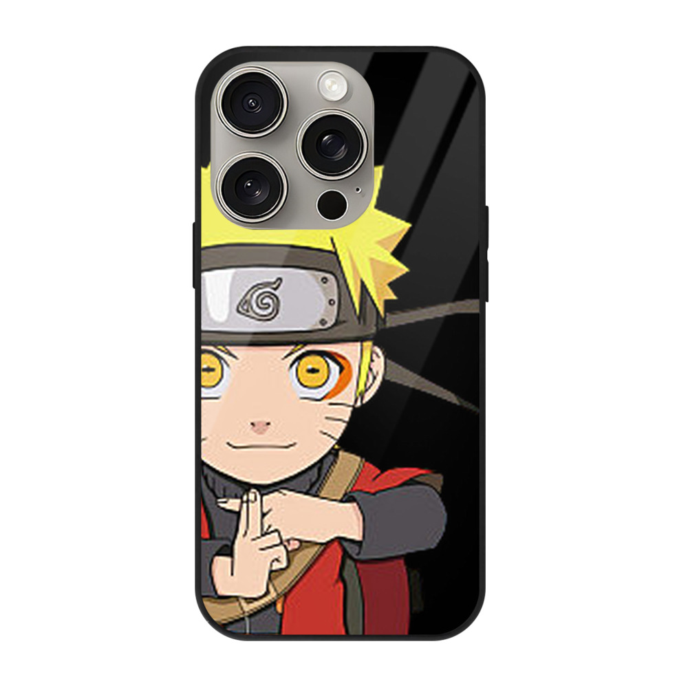 （画像用） NARUTO -ナルト- うずまき ナルト Uzumaki Naruto 【iPhone15Pro対応】スマホケース 耐衝撃＆黄変防止 背面ガラス