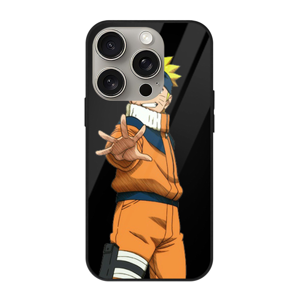 （画像用） NARUTO -ナルト- うずまき ナルト Uzumaki Naruto 【iPhone15Pro対応】スマホケース 耐衝撃＆黄変防止 背面ガラス