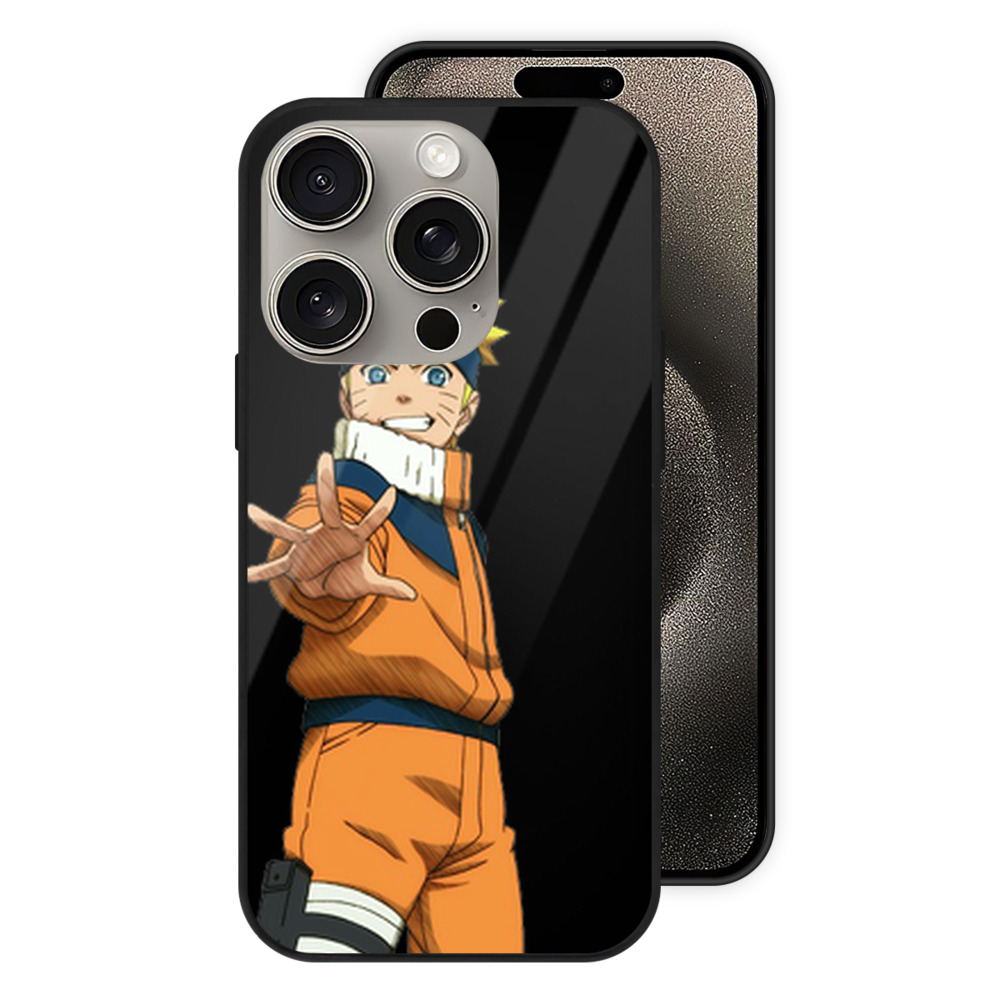 （画像用） NARUTO -ナルト- うずまき ナルト Uzumaki Naruto 【iPhone15Pro対応】スマホケース 耐衝撃＆黄変防止 背面ガラス