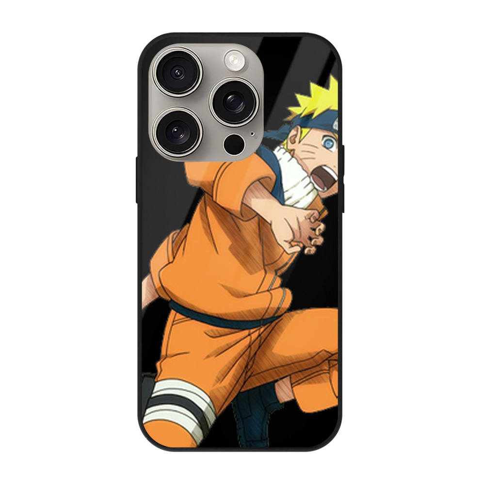 （画像用） NARUTO -ナルト- うずまき ナルト Uzumaki Naruto 【iPhone15Pro対応】スマホケース 耐衝撃＆黄変防止 背面ガラス