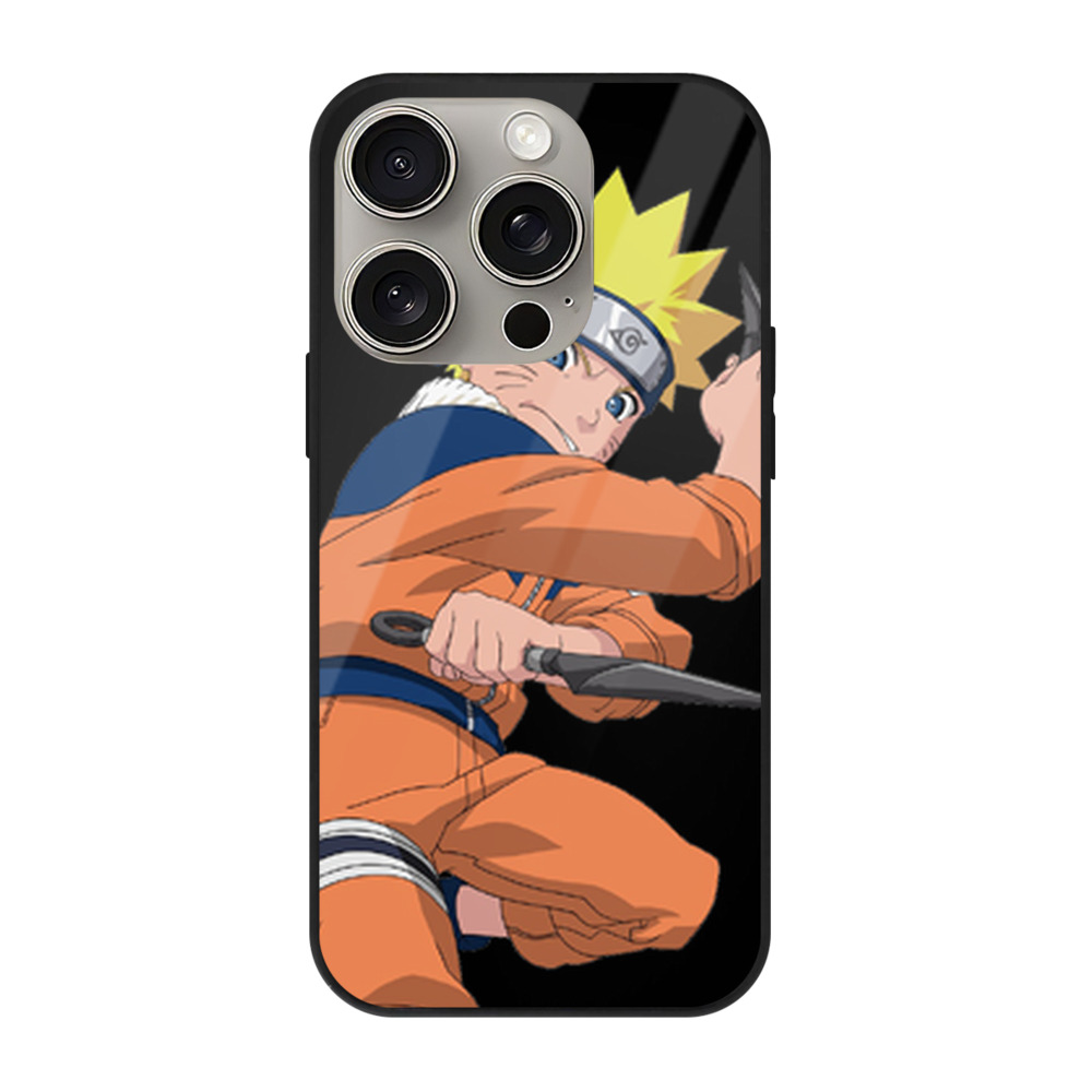 （画像用） NARUTO -ナルト- うずまき ナルト Uzumaki Naruto 【iPhone15Pro対応】スマホケース 耐衝撃＆黄変防止 背面ガラス