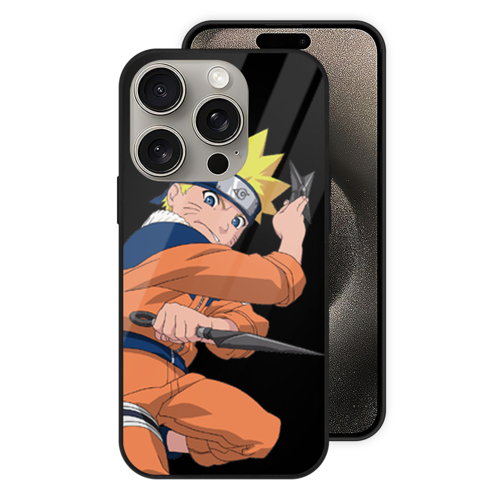 （画像用） NARUTO -ナルト- うずまき ナルト Uzumaki Naruto 【iPhone15Pro対応】スマホケース 耐衝撃＆黄変防止 背面ガラス