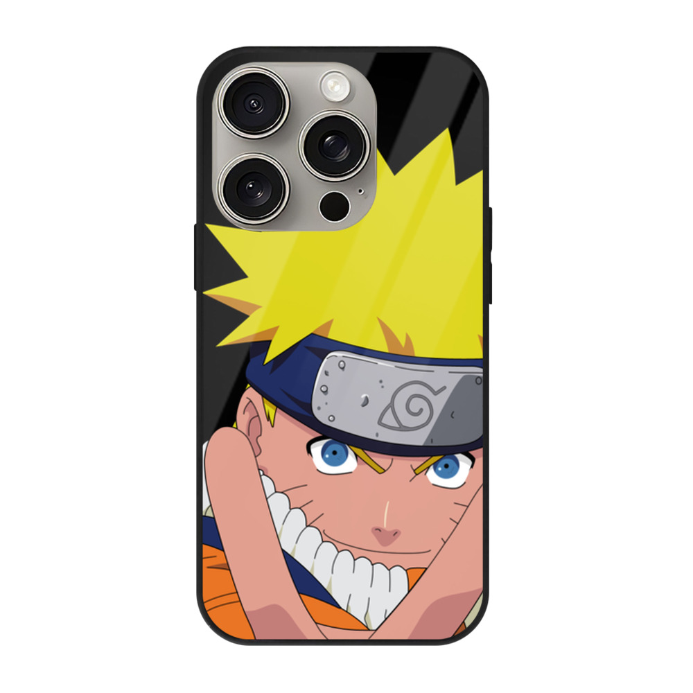 （画像用） NARUTO -ナルト- うずまき ナルト Uzumaki Naruto 【iPhone15Pro対応】スマホケース 耐衝撃＆黄変防止 背面ガラス