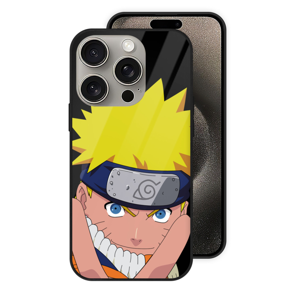 （画像用） NARUTO -ナルト- うずまき ナルト Uzumaki Naruto 【iPhone15Pro対応】スマホケース 耐衝撃＆黄変防止 背面ガラス