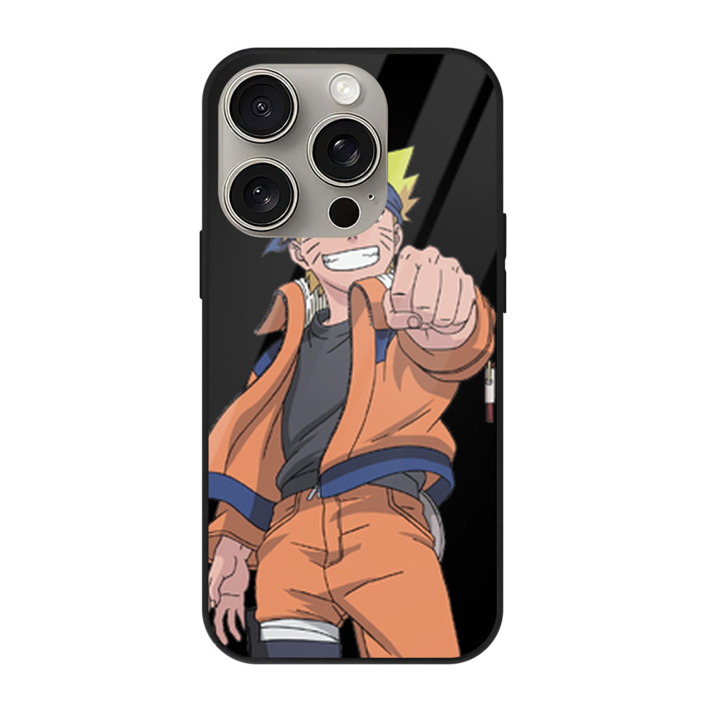 （画像用） NARUTO -ナルト- うずまき ナルト Uzumaki Naruto 【iPhone15Pro対応】スマホケース 耐衝撃＆黄変防止 背面ガラス