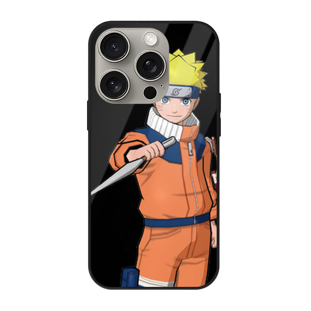 （画像用） NARUTO -ナルト- うずまき ナルト Uzumaki Naruto 【iPhone15Pro対応】スマホケース 耐衝撃＆黄変防止 背面ガラス