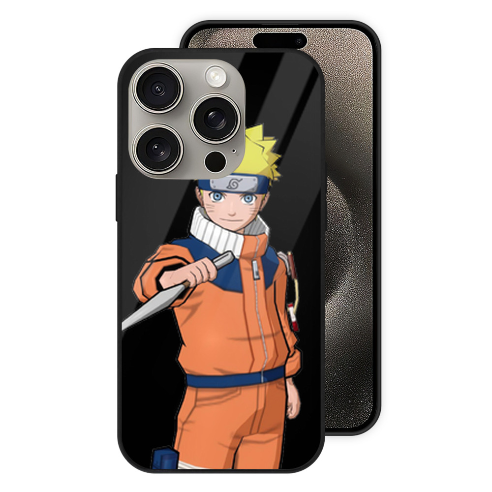 （画像用） NARUTO -ナルト- うずまき ナルト Uzumaki Naruto 【iPhone15Pro対応】スマホケース 耐衝撃＆黄変防止 背面ガラス