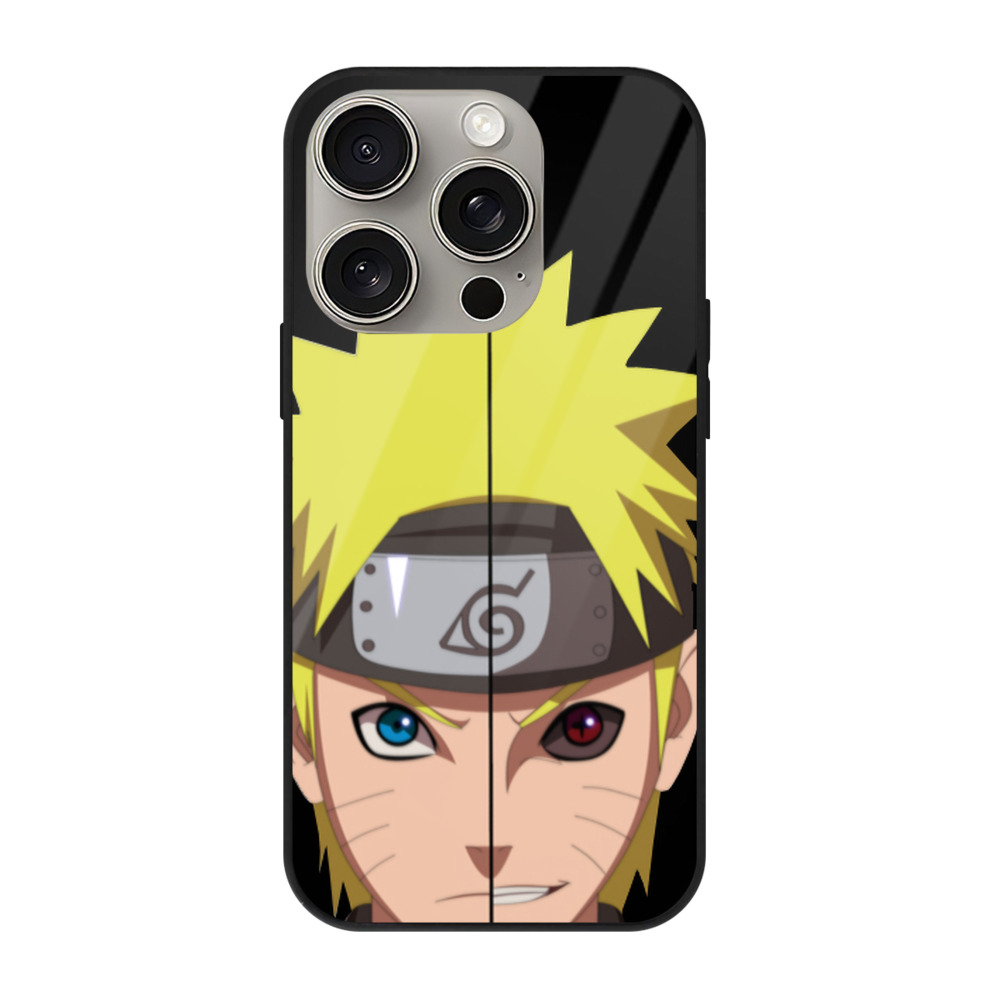 （画像用） NARUTO -ナルト- うずまき ナルト Uzumaki Naruto 【iPhone15Pro対応】スマホケース 耐衝撃＆黄変防止 背面ガラス