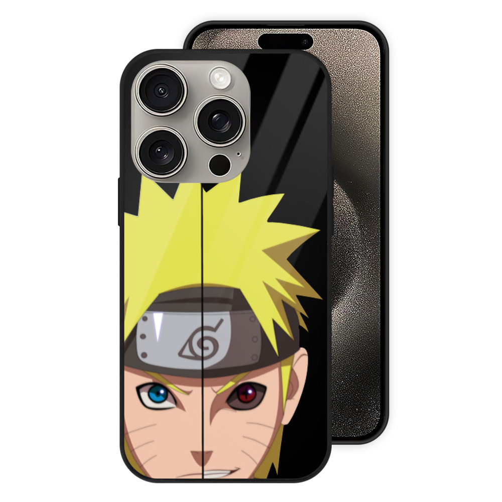 （画像用） NARUTO -ナルト- うずまき ナルト Uzumaki Naruto 【iPhone15Pro対応】スマホケース 耐衝撃＆黄変防止 背面ガラス