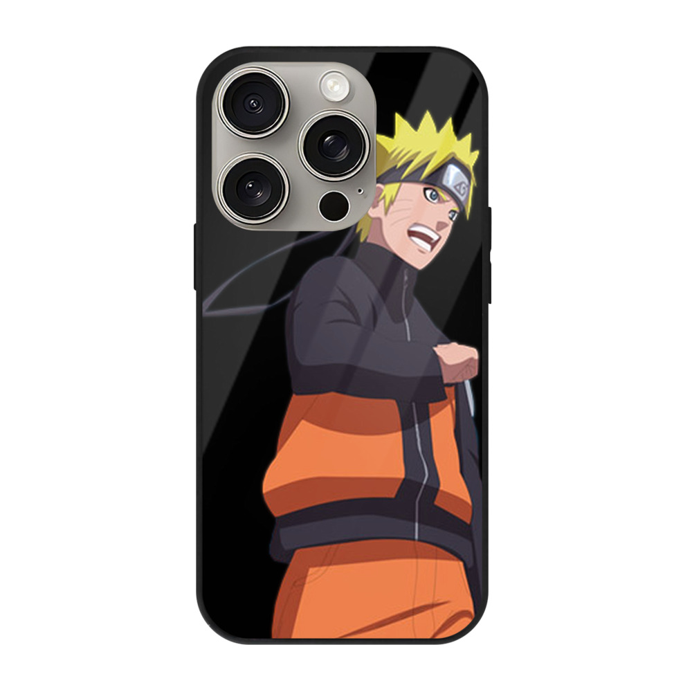 （画像用） NARUTO -ナルト- うずまき ナルト Uzumaki Naruto 【iPhone15Pro対応】スマホケース 耐衝撃＆黄変防止 背面ガラス