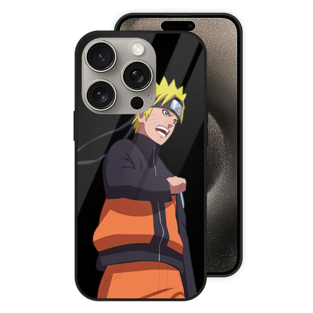 （画像用） NARUTO -ナルト- うずまき ナルト Uzumaki Naruto 【iPhone15Pro対応】スマホケース 耐衝撃＆黄変防止 背面ガラス