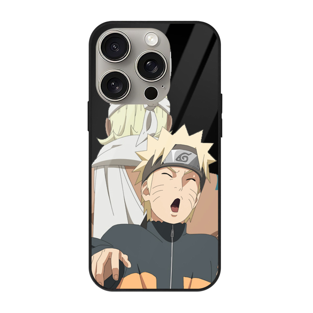 （画像用） NARUTO -ナルト- うずまき ナルト Uzumaki Naruto 【iPhone15Pro対応】スマホケース 耐衝撃＆黄変防止 背面ガラス
