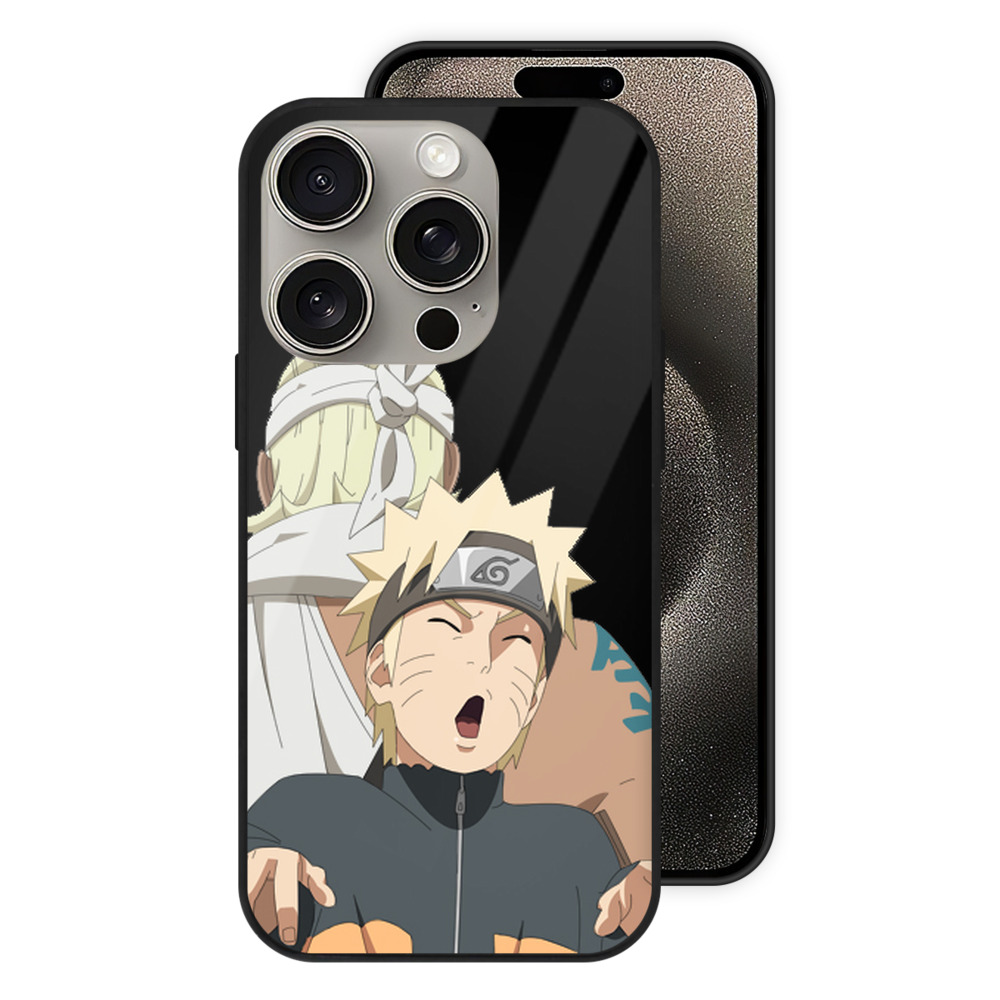 （画像用） NARUTO -ナルト- うずまき ナルト Uzumaki Naruto 【iPhone15Pro対応】スマホケース 耐衝撃＆黄変防止 背面ガラス