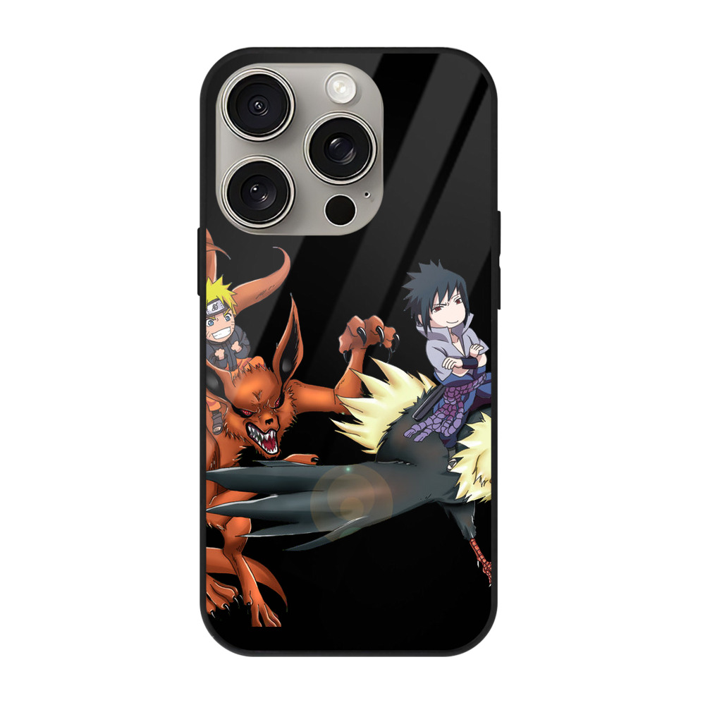 （画像用） NARUTO -ナルト- うずまき ナルト Uzumaki Naruto 【iPhone15Pro対応】スマホケース 耐衝撃＆黄変防止 背面ガラス