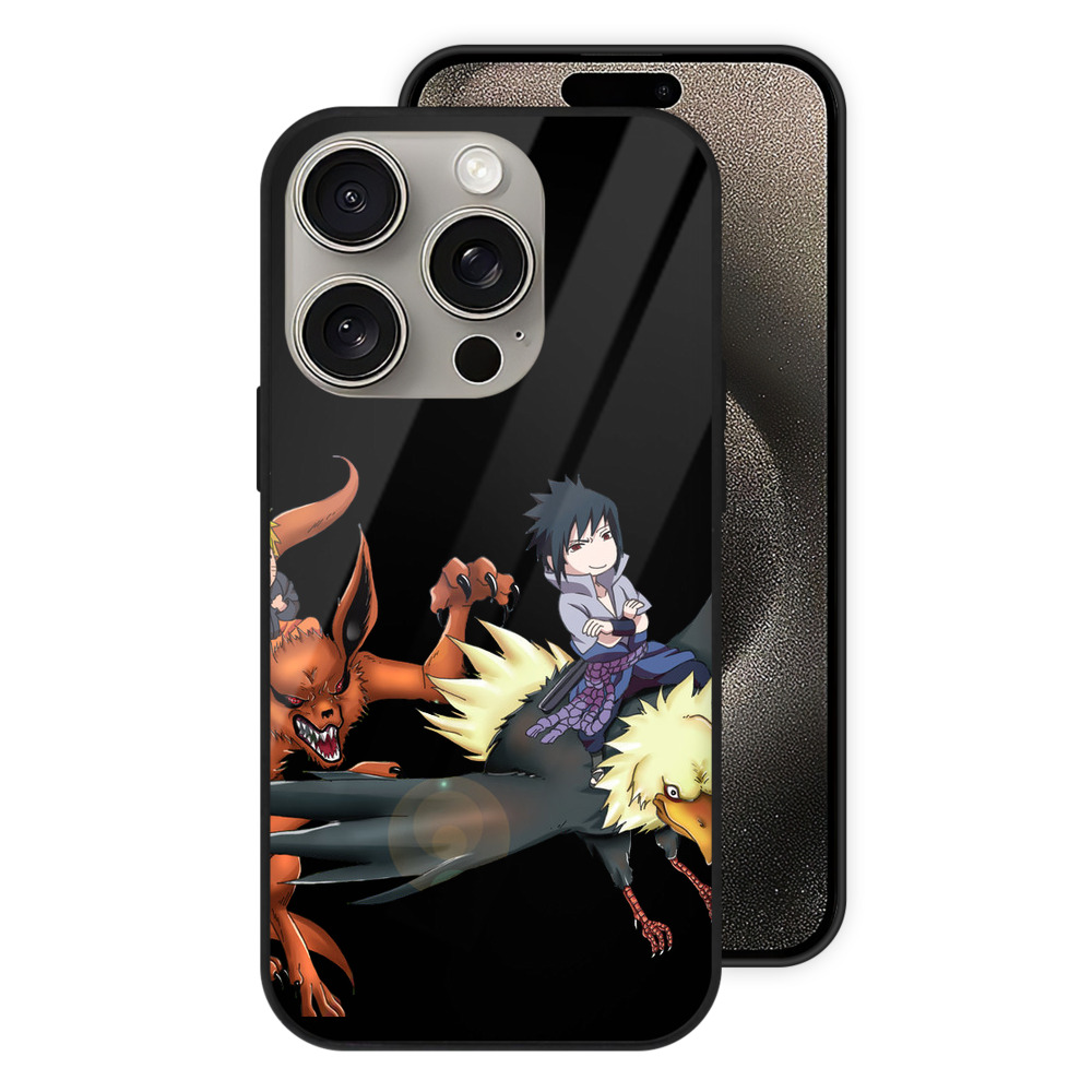 （画像用） NARUTO -ナルト- うずまき ナルト Uzumaki Naruto 【iPhone15Pro対応】スマホケース 耐衝撃＆黄変防止 背面ガラス