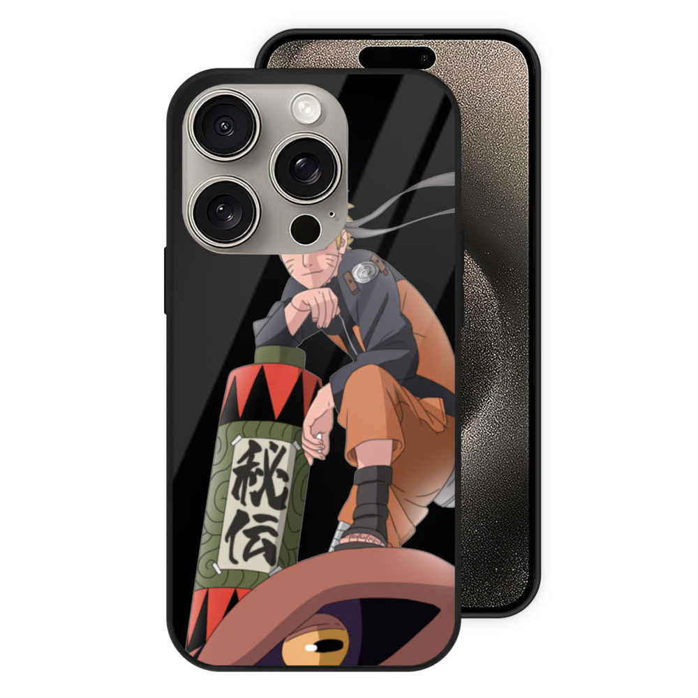 （画像用） NARUTO -ナルト- うずまき ナルト Uzumaki Naruto 【iPhone15Pro対応】スマホケース 耐衝撃＆黄変防止 背面ガラス