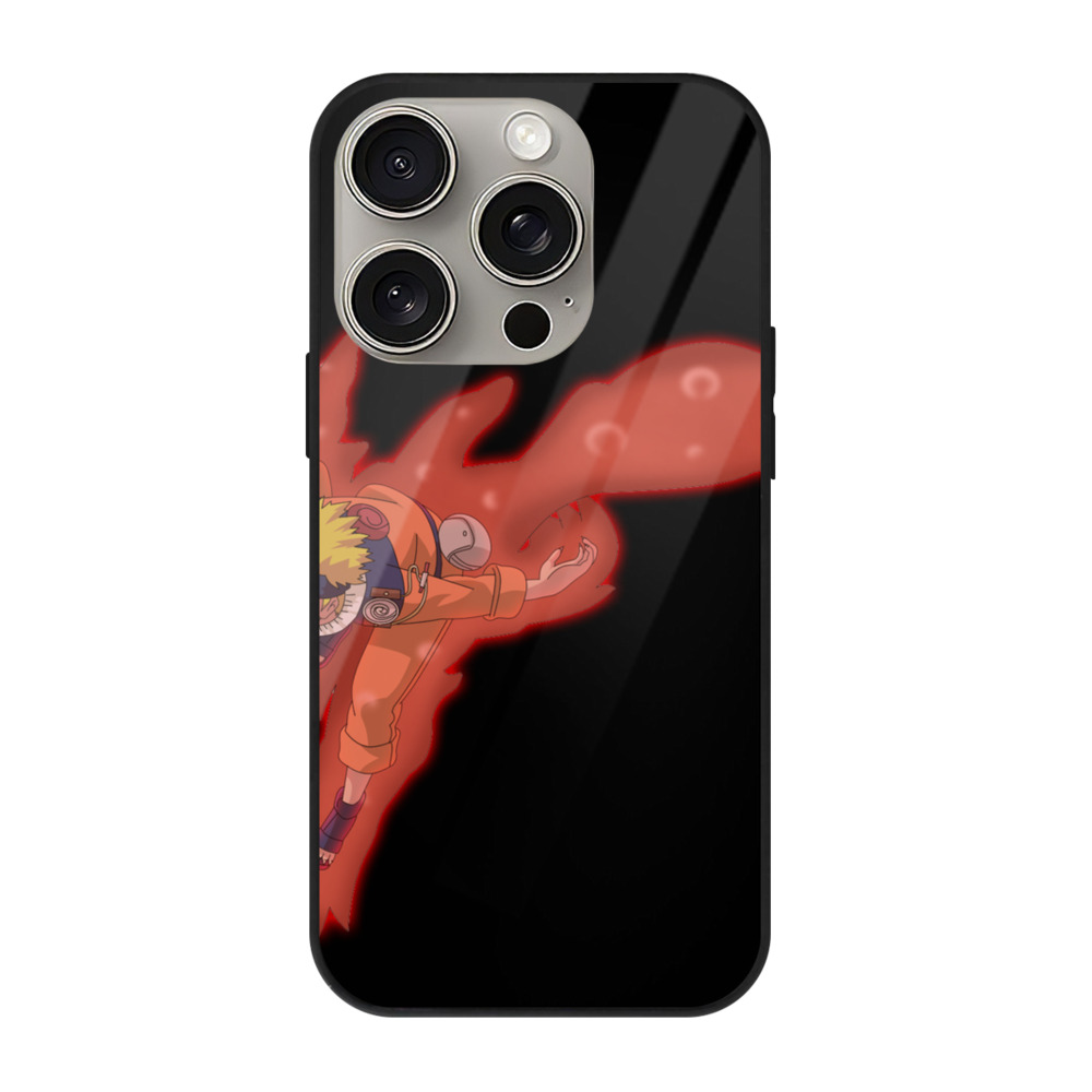 （画像用） NARUTO -ナルト- うずまき ナルト Uzumaki Naruto 【iPhone15Pro対応】スマホケース 耐衝撃＆黄変防止 背面ガラス
