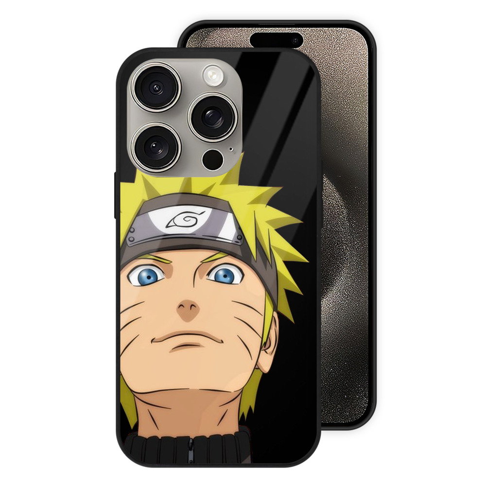 （画像用） NARUTO -ナルト- うずまき ナルト Uzumaki Naruto 【iPhone15Pro対応】スマホケース 耐衝撃＆黄変防止 背面ガラス