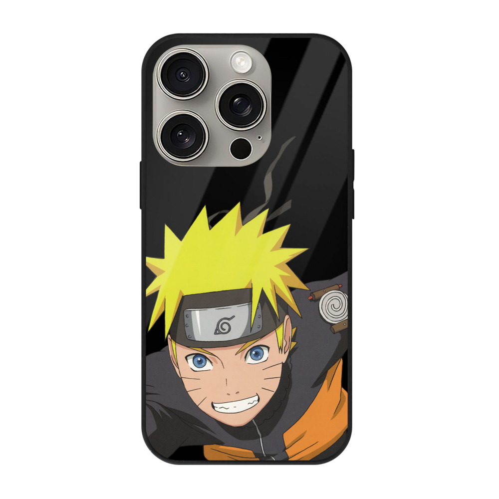 （画像用） NARUTO -ナルト- うずまき ナルト Uzumaki Naruto 【iPhone15Pro対応】スマホケース 耐衝撃＆黄変防止 背面ガラス