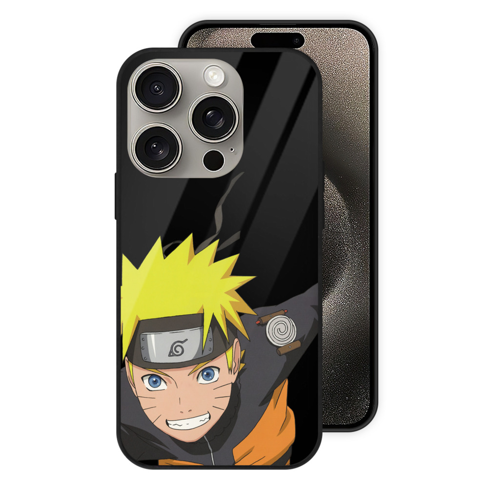 （画像用） NARUTO -ナルト- うずまき ナルト Uzumaki Naruto 【iPhone15Pro対応】スマホケース 耐衝撃＆黄変防止 背面ガラス