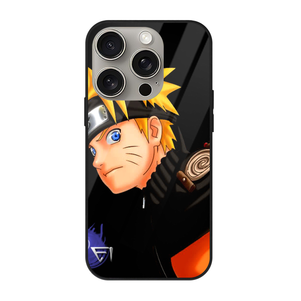 （画像用） NARUTO -ナルト- うずまき ナルト Uzumaki Naruto 【iPhone15Pro対応】スマホケース 耐衝撃＆黄変防止 背面ガラス