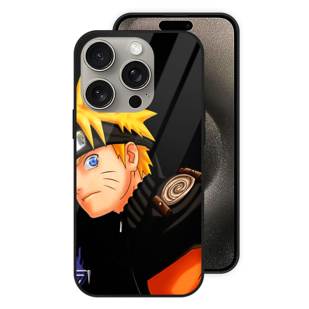 （画像用） NARUTO -ナルト- うずまき ナルト Uzumaki Naruto 【iPhone15Pro対応】スマホケース 耐衝撃＆黄変防止 背面ガラス