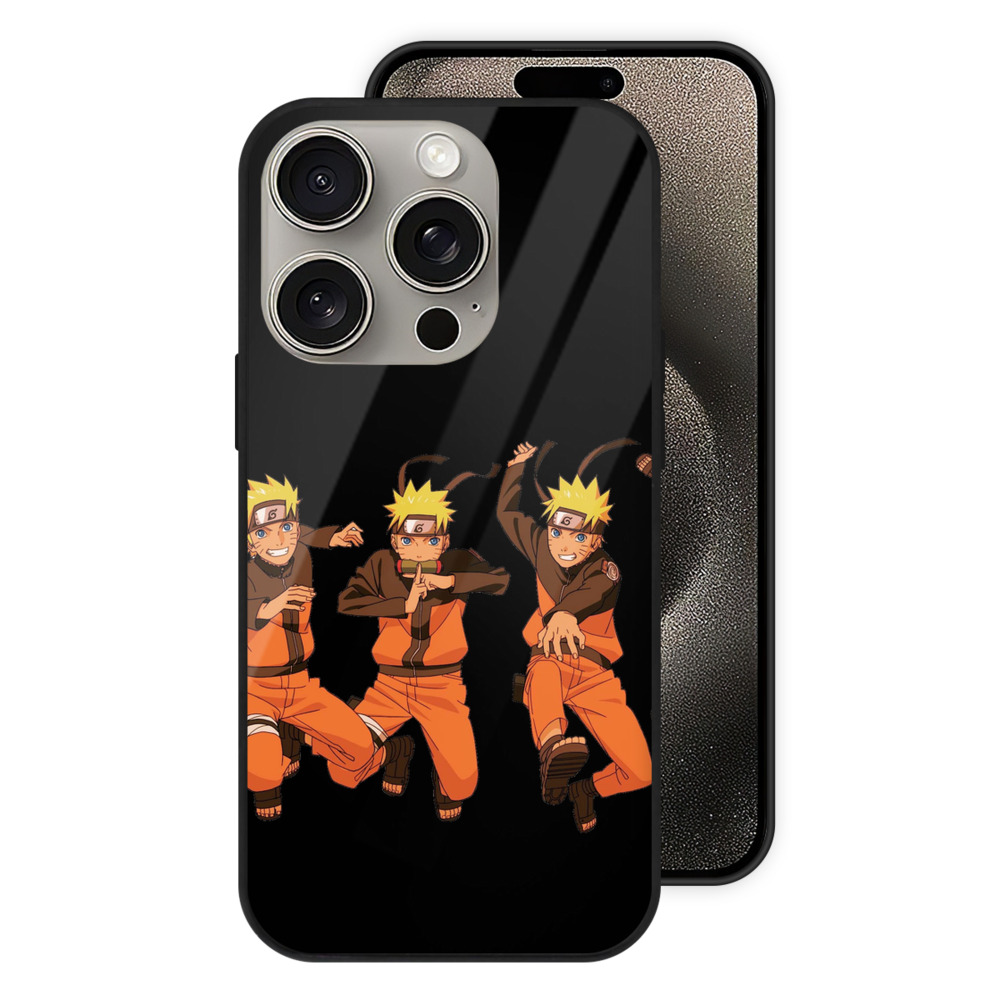 （画像用） NARUTO -ナルト- うずまき ナルト Uzumaki Naruto 【iPhone15Pro対応】スマホケース 耐衝撃＆黄変防止 背面ガラス